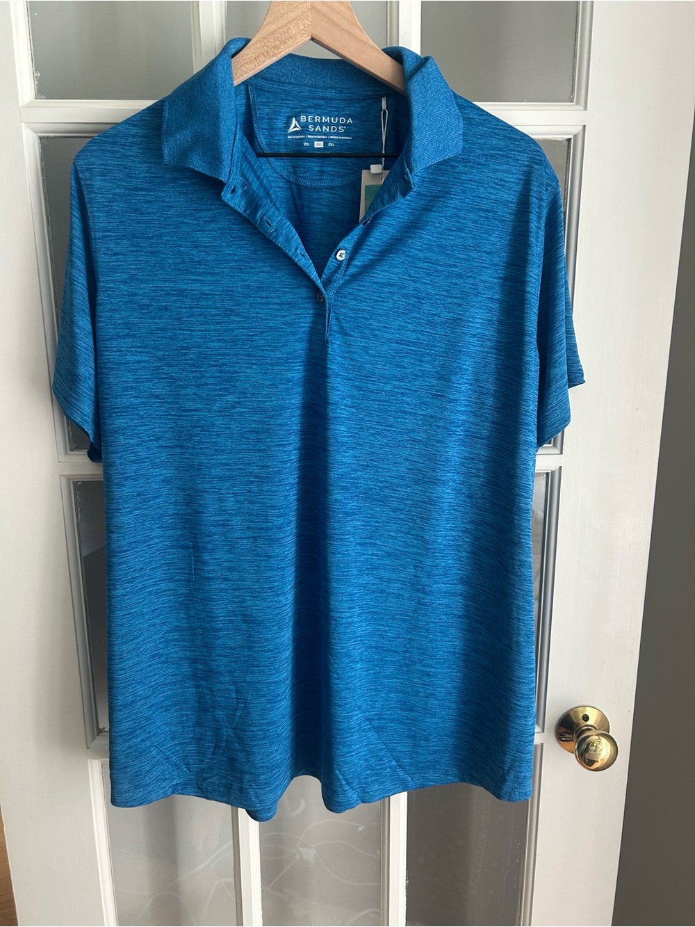 Bermuda Sands Women's Blue Heather Performance Golf Polo